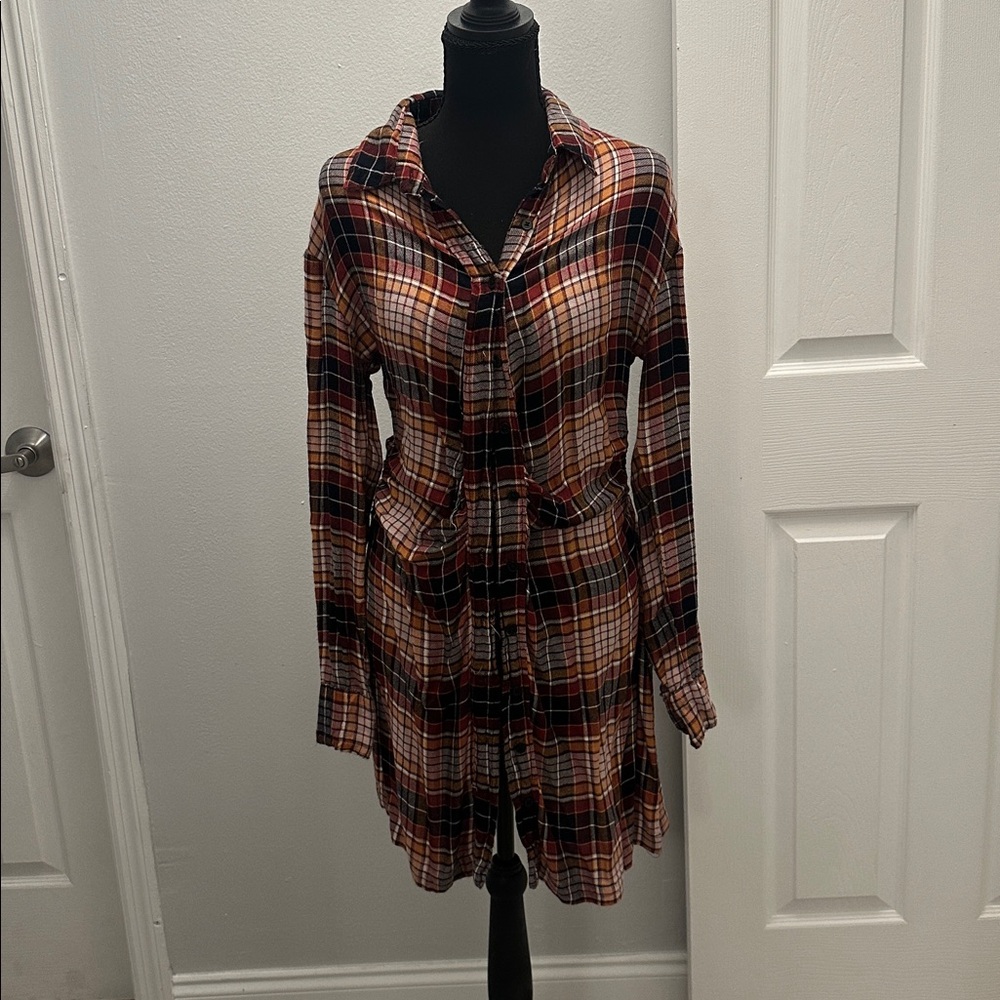 Angie Multicolor Plaid Long Sleeve Dress